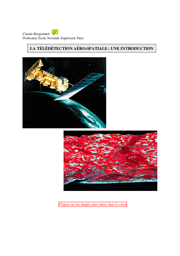 Pdf La Teledetection Aero Spatiale Une Introduction Chaouki Zerrouki Academia Edu