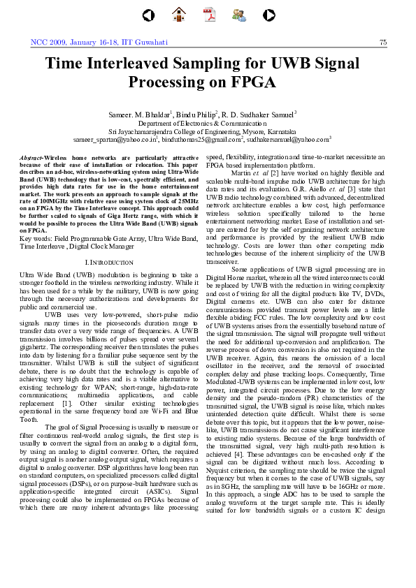 (PDF) Time Interleaved Sampling for UWB Signal Processing on FPGA