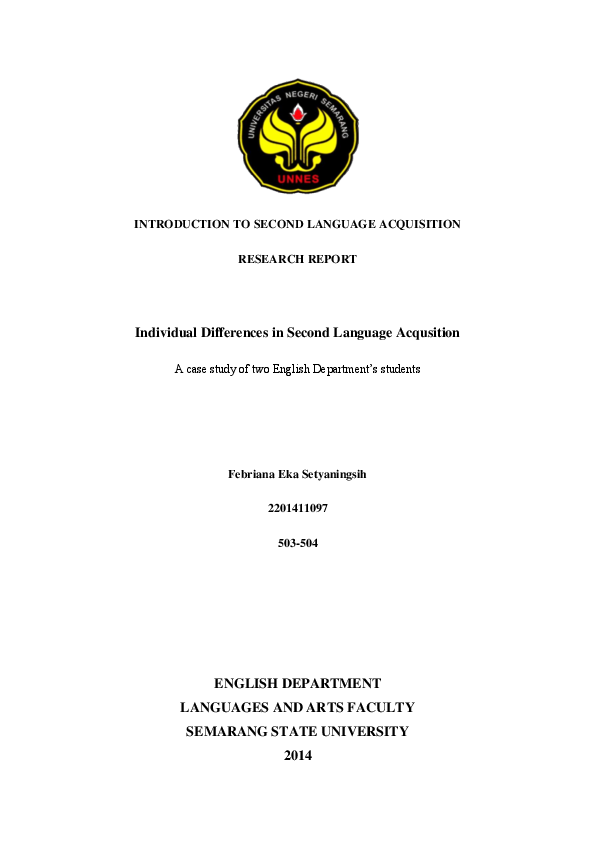 Pdf Individual Differences In Second Language Learning Second Pdf Individual Differences In Second Language Learning Second