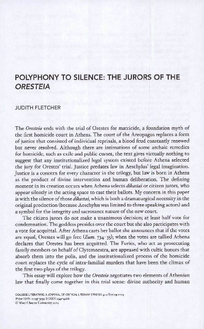 Essays on oresteia image