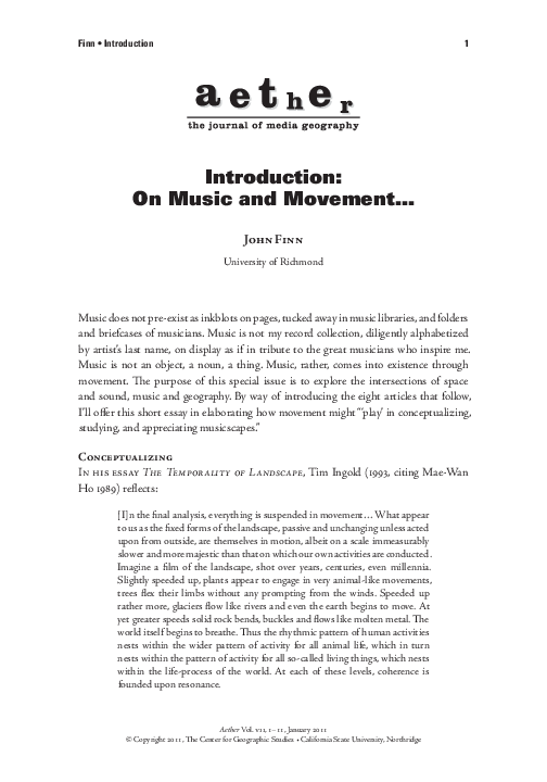 (PDF) Introduction: On Music and Movement...