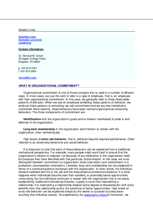 (DOC) ORGANIZATIONAL COMMITMENT