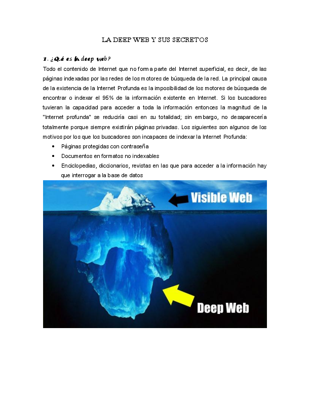 (DOC) LA DEEP WEB Y SUS SECRETOS