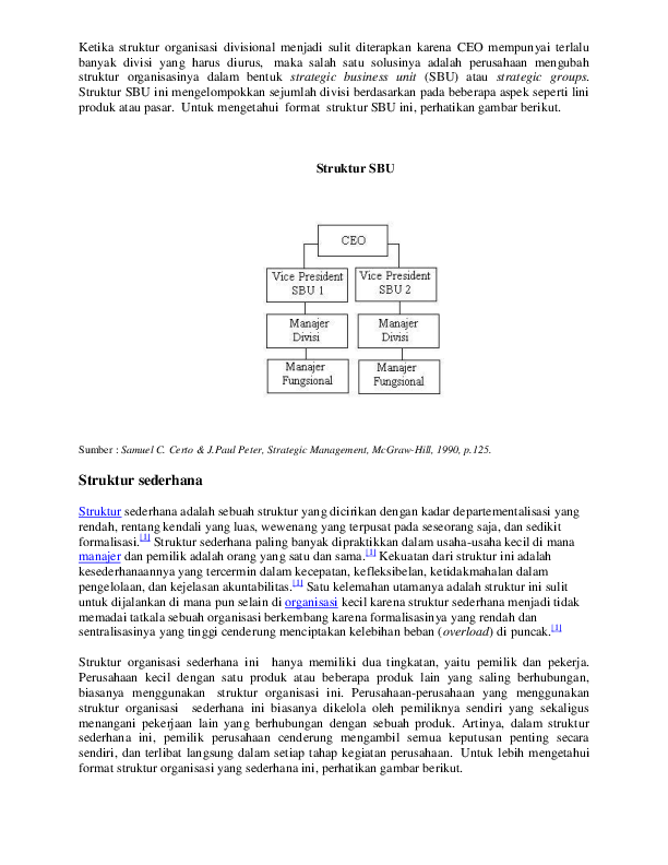 Contoh Perusahaan Yang Menggunakan Struktur Organisasi Divisional