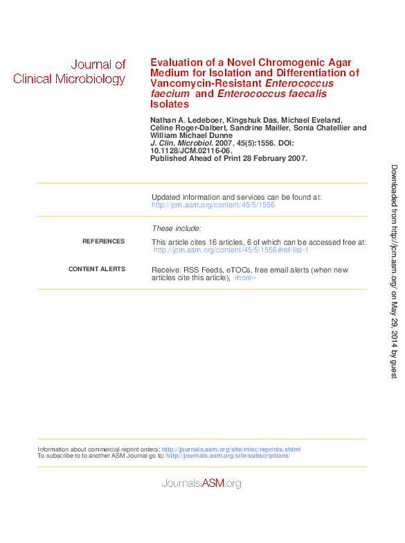 (PDF) Evaluation of a Novel Chromogenic Agar Medium for Isolation and ...