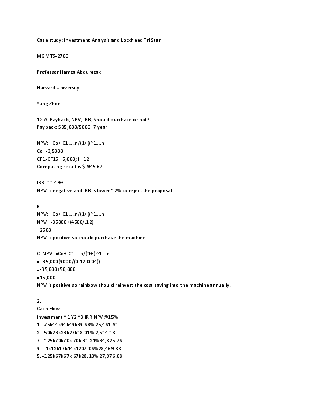 Lockheed tri star case studies essay picture