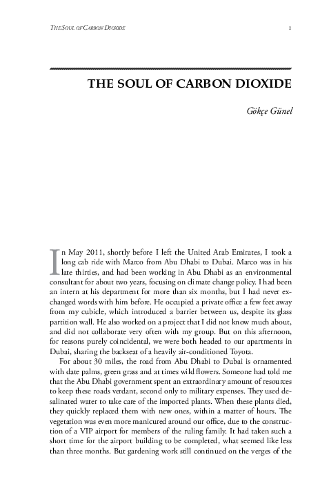 The Soul of Carbon Dioxide