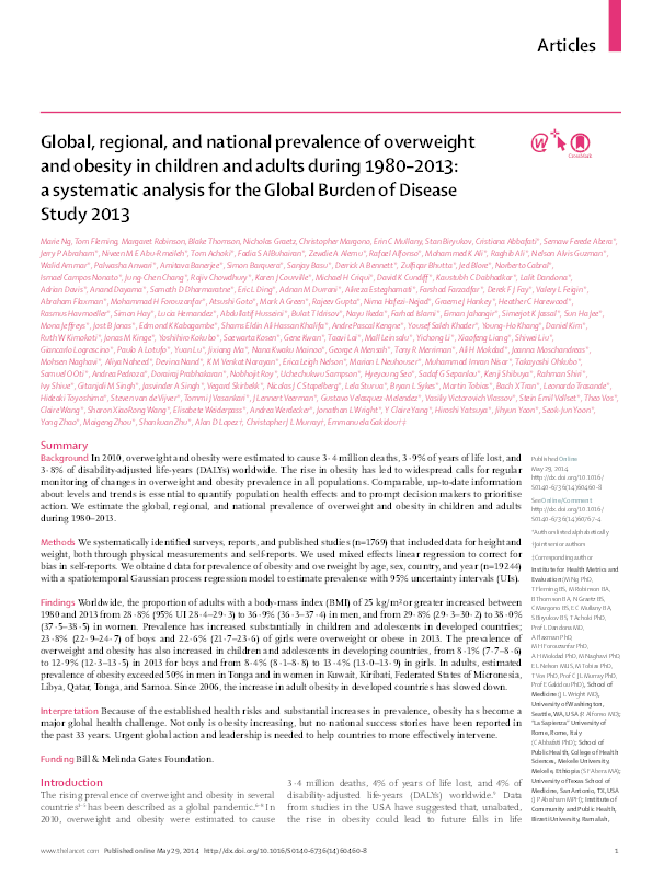 (PDF) Regional and national prevalence of overweight and obesity in ...