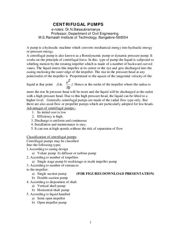 (PDF) CENTRIFUGAL PUMPS enotes champs m Academia.edu
