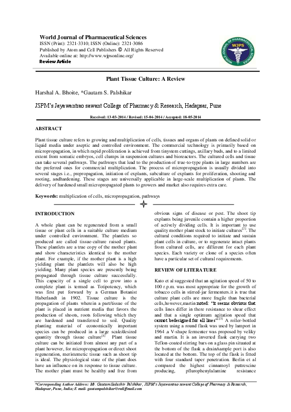 tissue culture research papers 2017