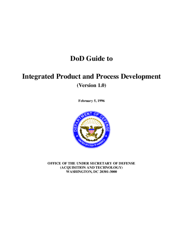 (PDF) DoD Guide to Integrated Product and Process Development
