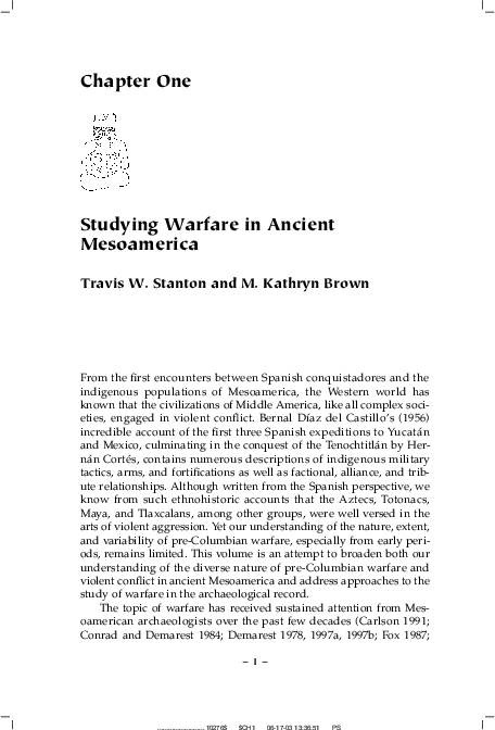 (PDF) Studying Ancient Mesoamerican Warfare