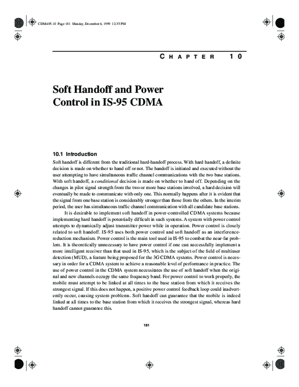 Soft Handoff and Power Control in IS-95 CDMA