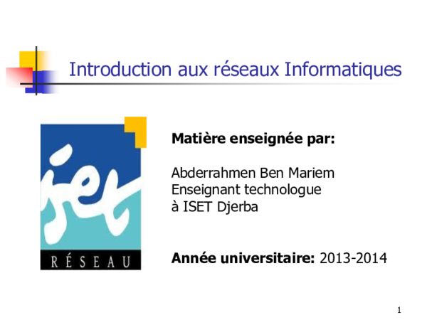 (PDF) cours réseaux iset jerba [ couche physique ]
