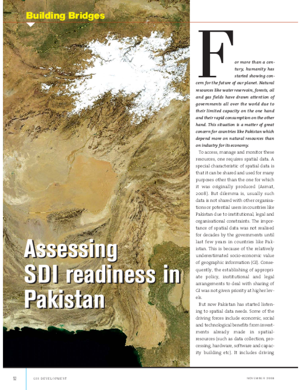 Assessing SDI Readiness in Pakistan