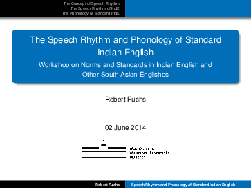 (PDF) The speech rhythm and phonology of Standard Indian English