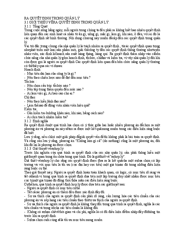 First page of “RA QUYẾT ĐỊNH TRONG QUẢN LÝ”