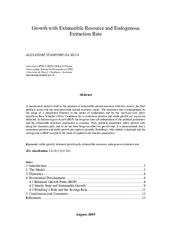 Economic theory and exhaustible resources picture