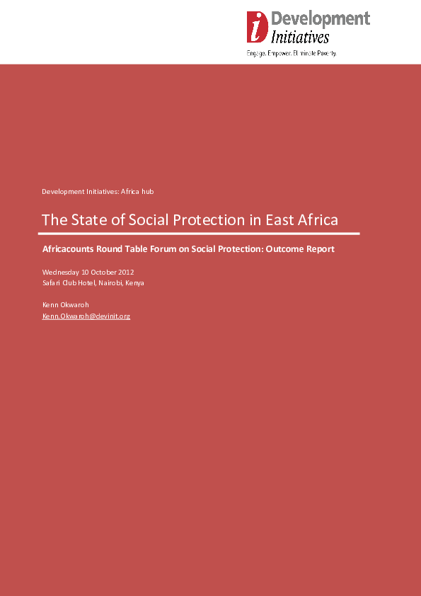 (PDF) The state of Social Protection in East Africa. Development ...