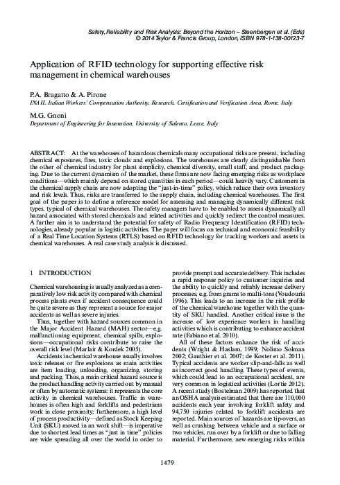 Application of RFID technology for supporting effective risk management ...