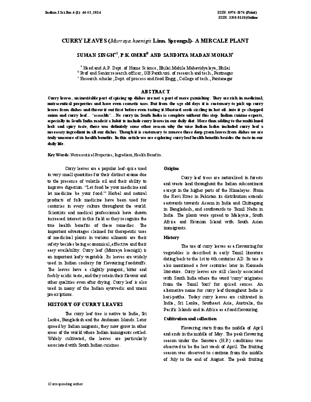 Phytochemical analysis of curry leaves image