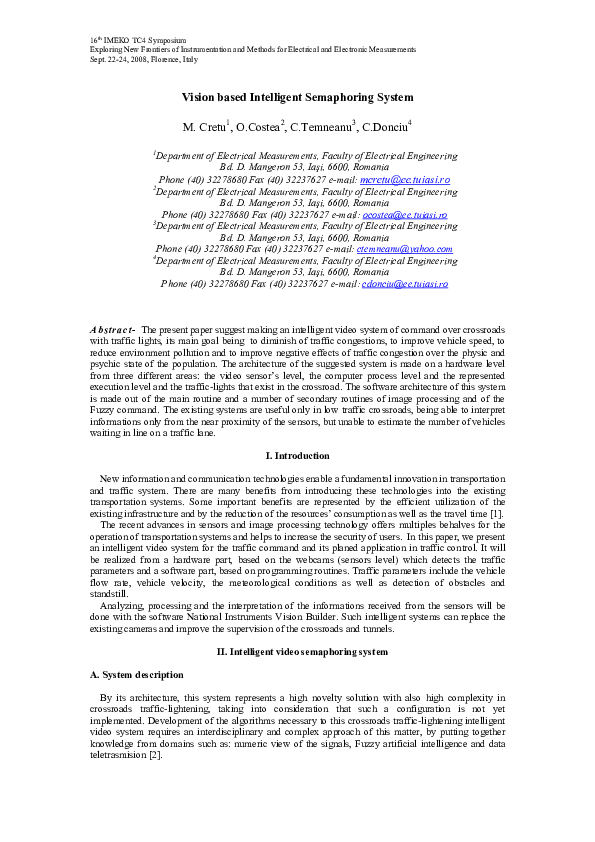 (PDF) Vision based Intelligent Semaphoring System