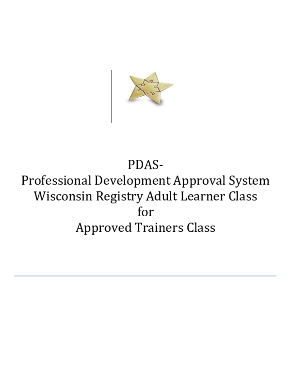 (DOC) PDAS- Professional Development Approval System Wisconsin Registry ...