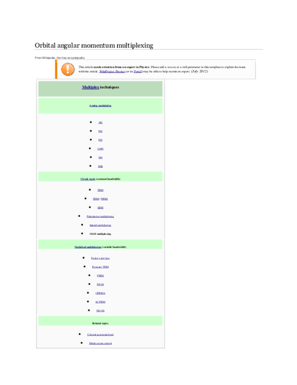 Pdf Orbital Angular Momentum Multiplexing