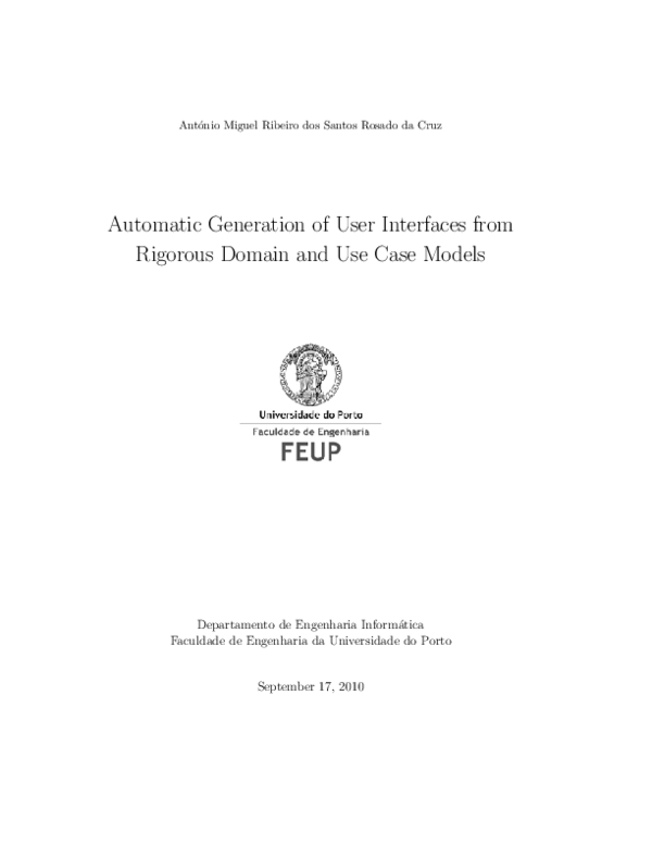 (PDF) Automatic Generation of User Interfaces from Rigorous Domain and ...