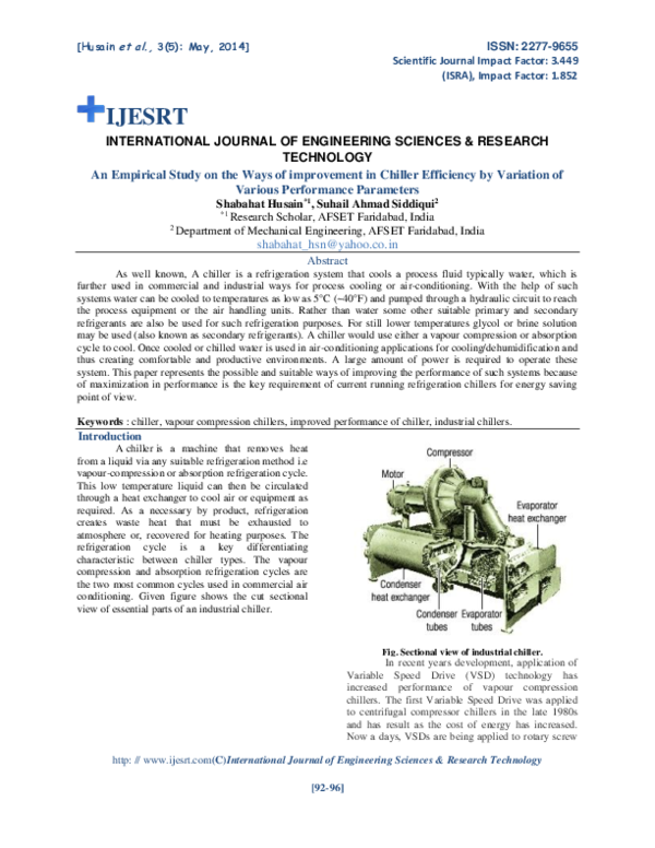 (PDF) An Empirical Study on the Ways of improvement in Chiller ...