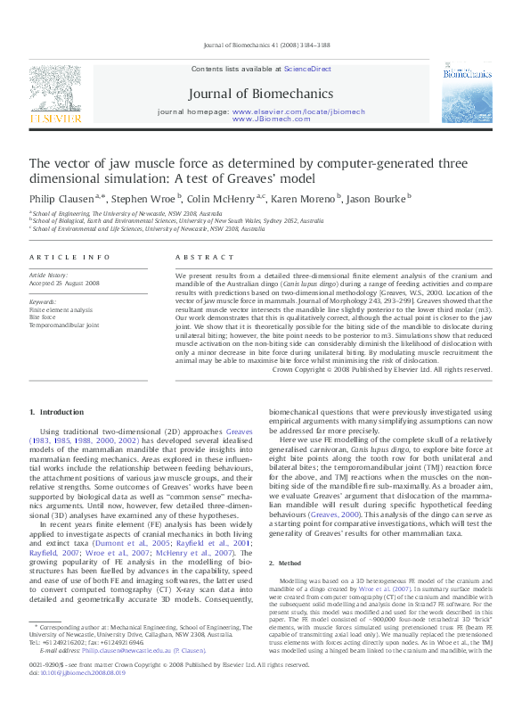 (PDF) The vector of jaw muscle force as determined by computer ...