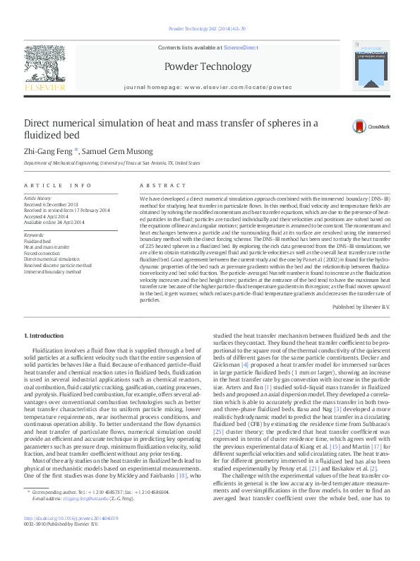 (PDF) Direct numerical simulation of heat and mass transfer of spheres ...