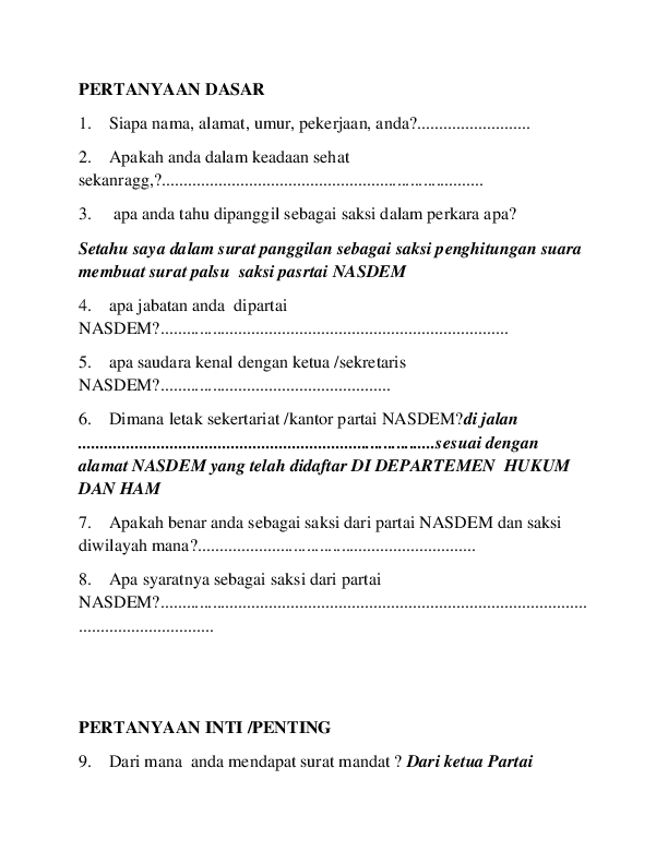 Contoh Surat Mandat Saksi Pilkades 2019 Doc Kumpulan