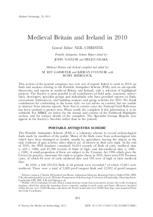 Symbol Stones in Context: Excavations at Rhynie, an Undocumented Pictish Power Centre of the 6th-7th Centuries AD? Medieval Archaeology 55: 
