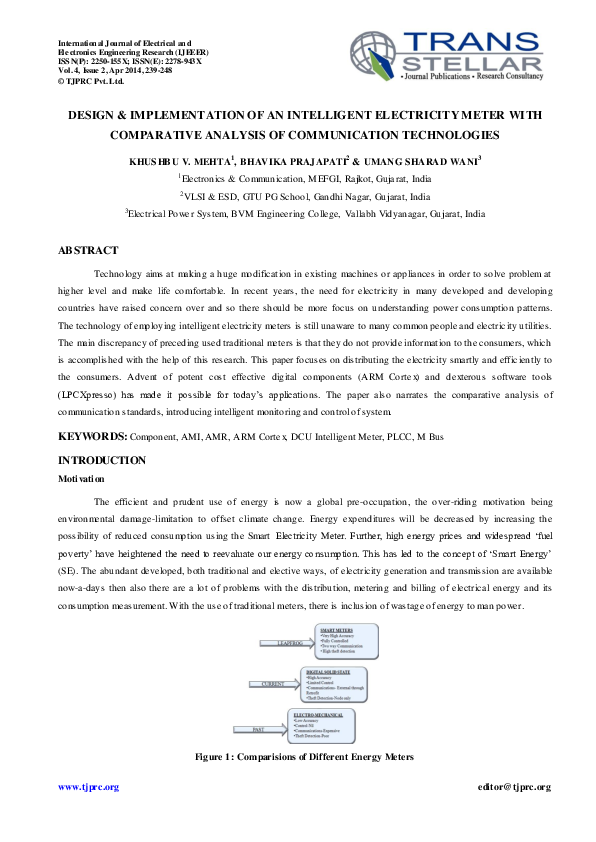 (PDF) DESIGN & IMPLEMENTATION OF AN INTELLIGENT ELECTRICITY METER WITH ...
