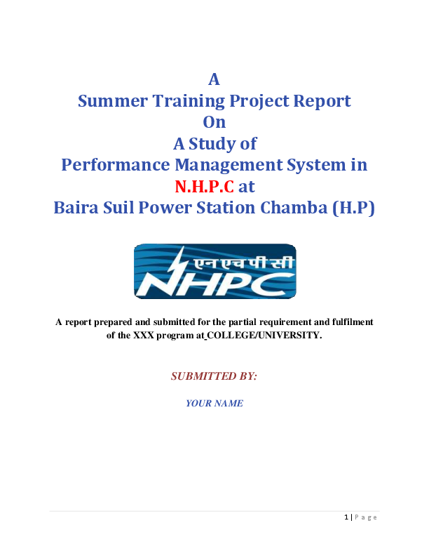  pdf project report on performance management system in nhpc1