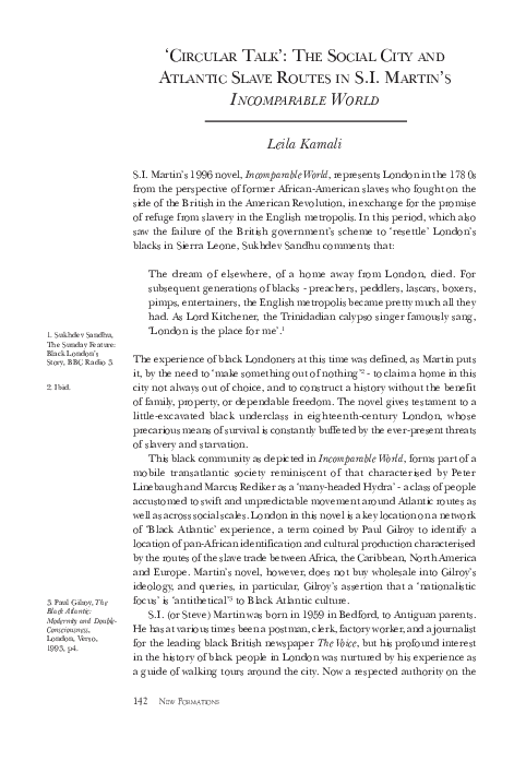 (PDF) 'Circular Talk': The Social City and Atlantic Slave Routes in S.I ...