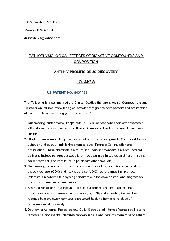 (DOC) HIV Bioactive Composition and Pathophysiology