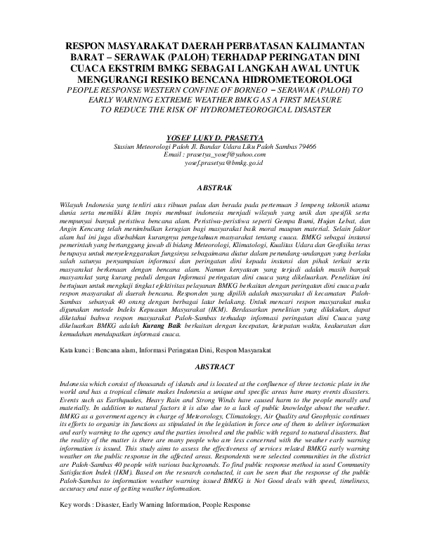 Imbauan BMKG untuk Masyarakat