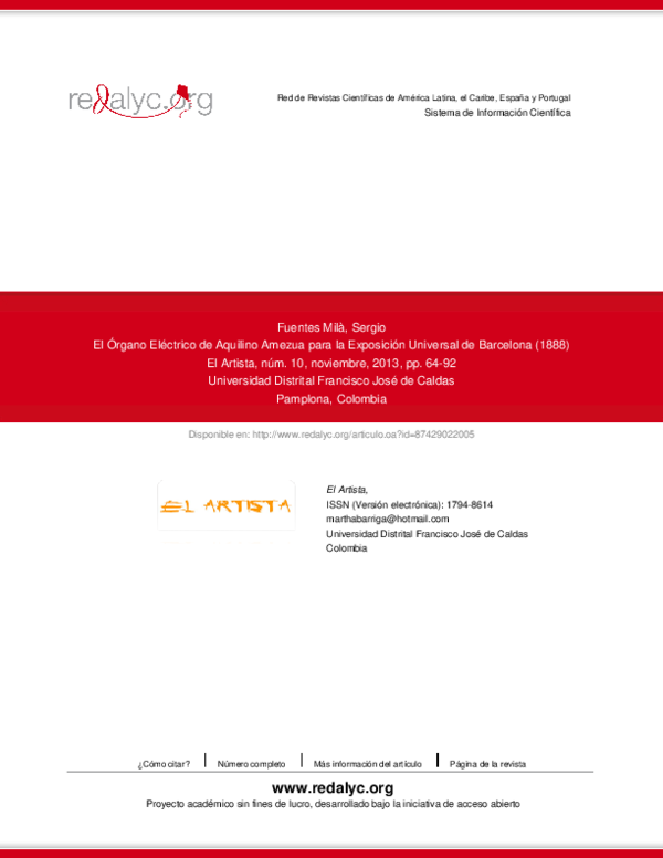 (PDF) El Órgano Eléctrico de Aquilino Amezua para la Exposición
