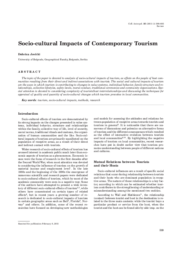 Negative impacts of tourism on culture and society picture