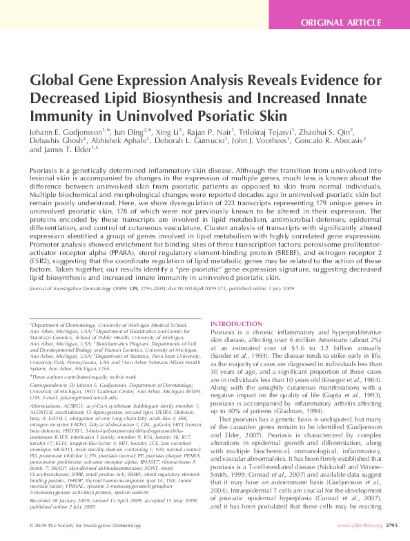 (PDF) Global Gene Expression Analysis Reveals Evidence for Decreased ...