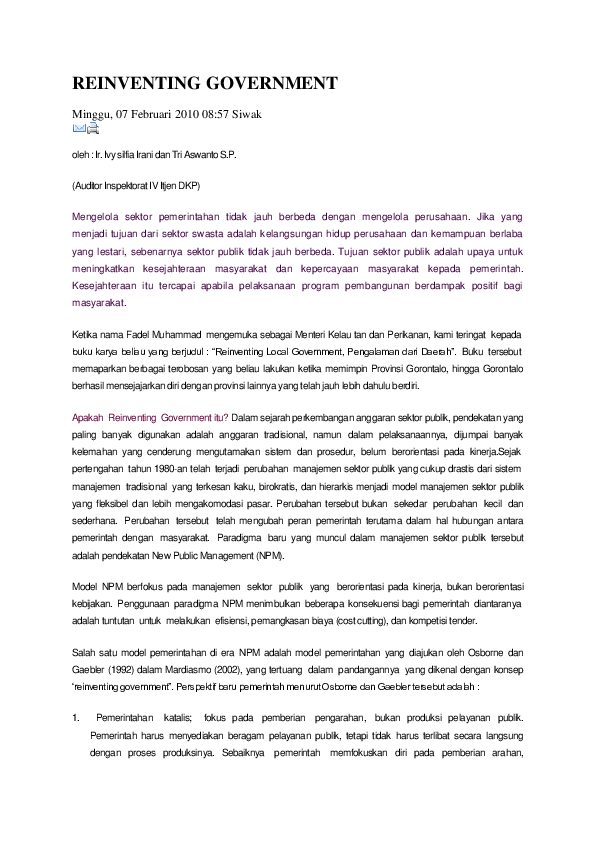 Reinventing government review image