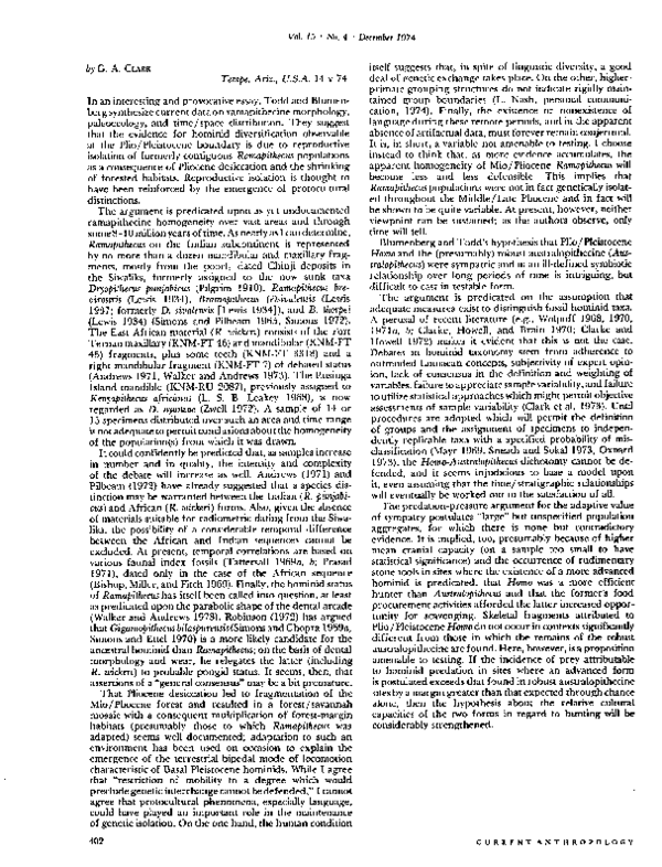 (PDF) Comment: Ramapithecus Paleoecology (Todd & Blumenberg)