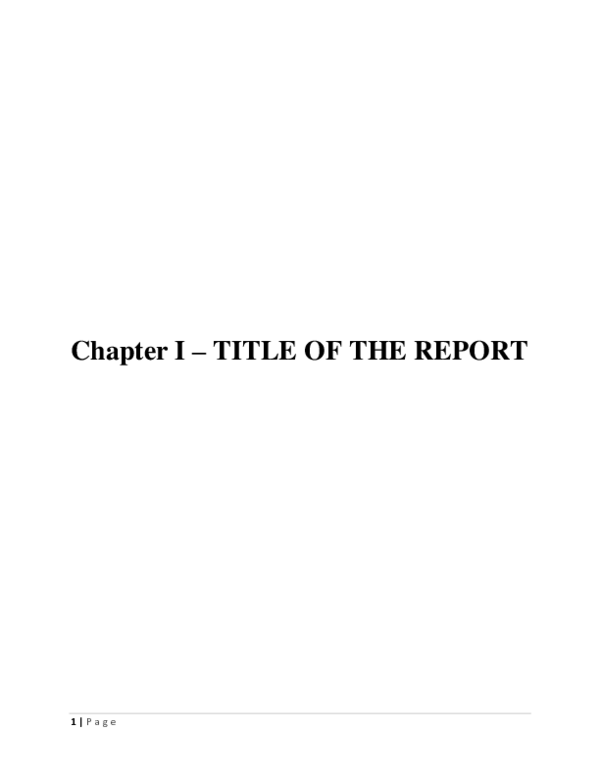 (DOC) Chapter I – TITLE OF THE REPORT