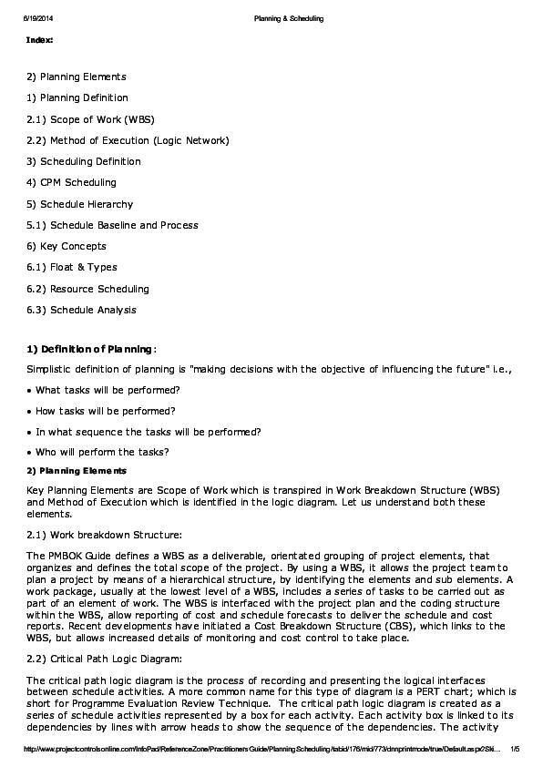 (PDF) Planning & Scheduling