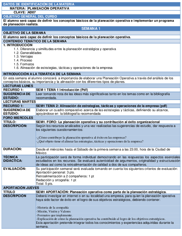 (PDF) PLANEACIÓN OPERATIVA