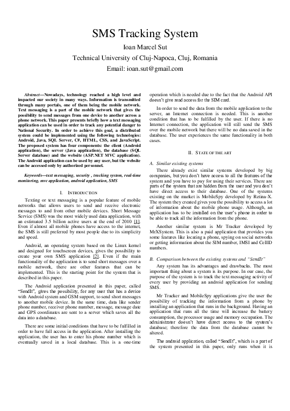 (PDF) SMS Tracking System