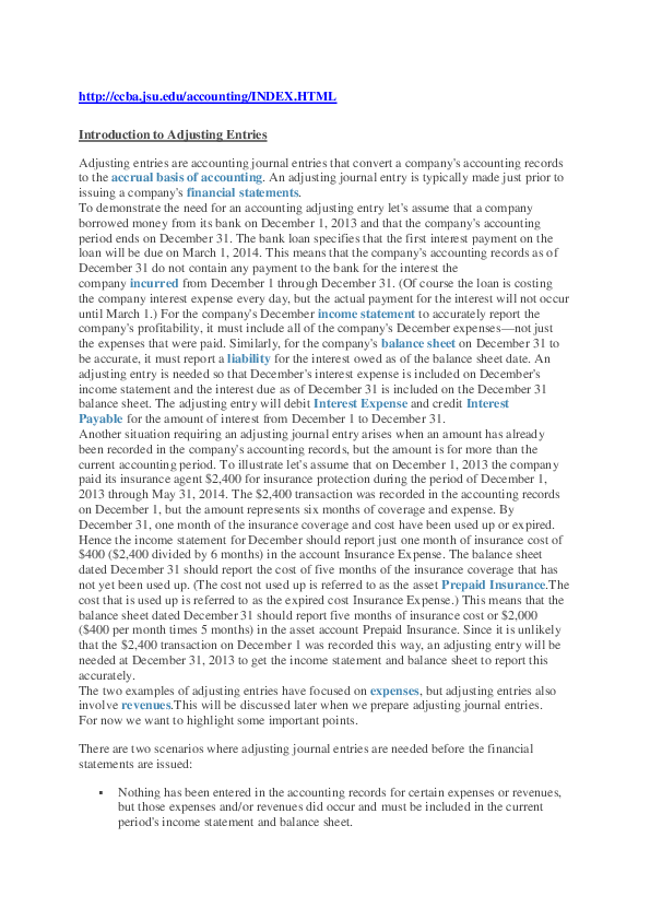 Adjusting entries are prepared image
