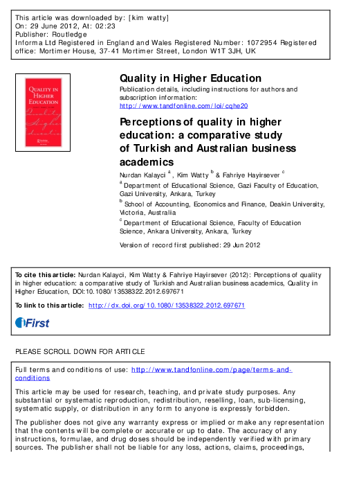 (PDF) Perceptions of quality in higher education: a comparative study ...